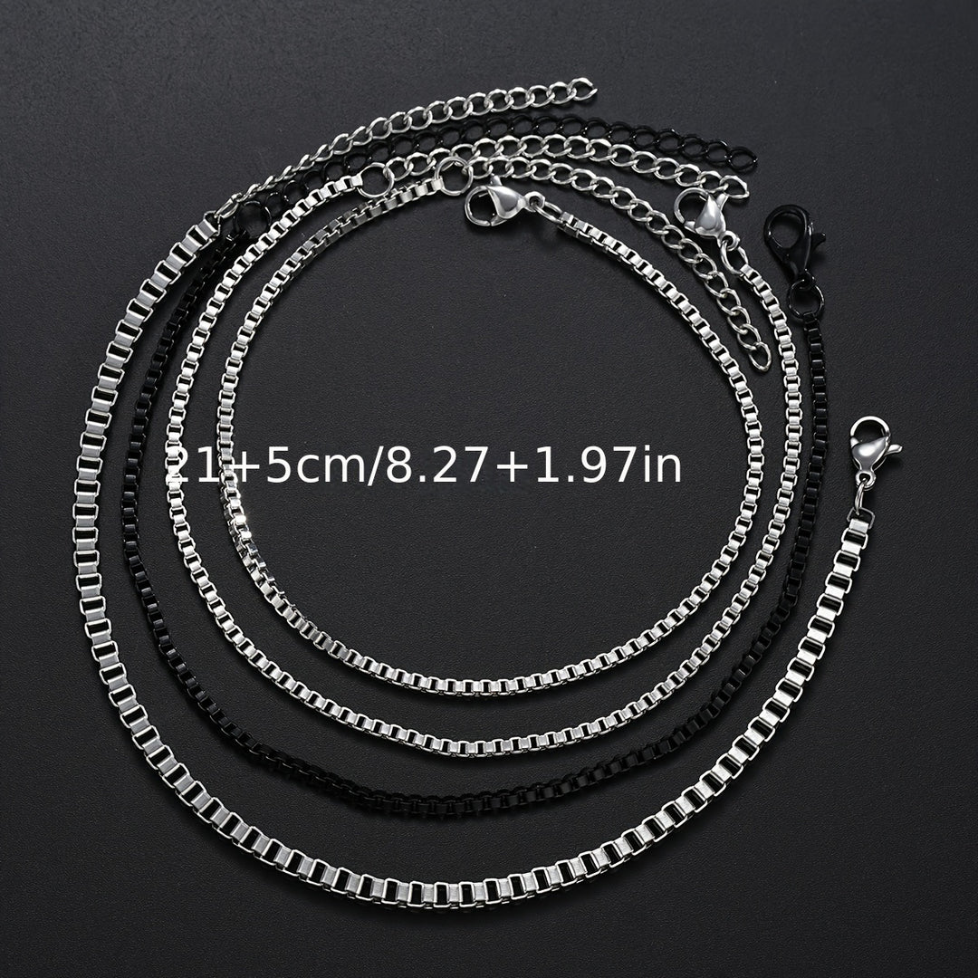 Herrenarmbänder Set | 4-tlg. Gliederarmbänder | Langlebig & Unvergoldet | Edelstahl