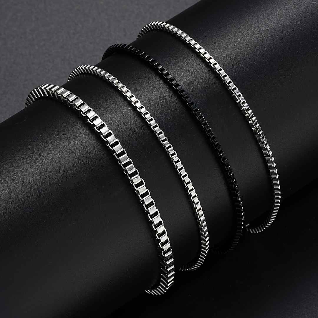 Herrenarmbänder Set | 4-tlg. Gliederarmbänder | Langlebig & Unvergoldet | Edelstahl