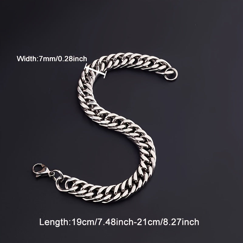 Herrenarmband | Double Twist Link | Non-Fading & Hiphop Style | Edelstahl