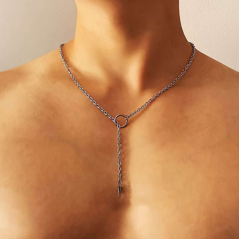 Herren-Halskette | Konischer Kreis-Anhänger | Elegantes & Minimalistisches Design | Eisen