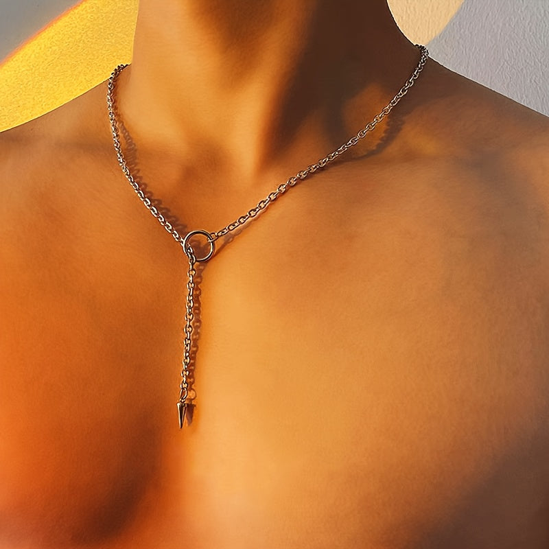 Herren-Halskette | Konischer Kreis-Anhänger | Elegantes & Minimalistisches Design | Eisen