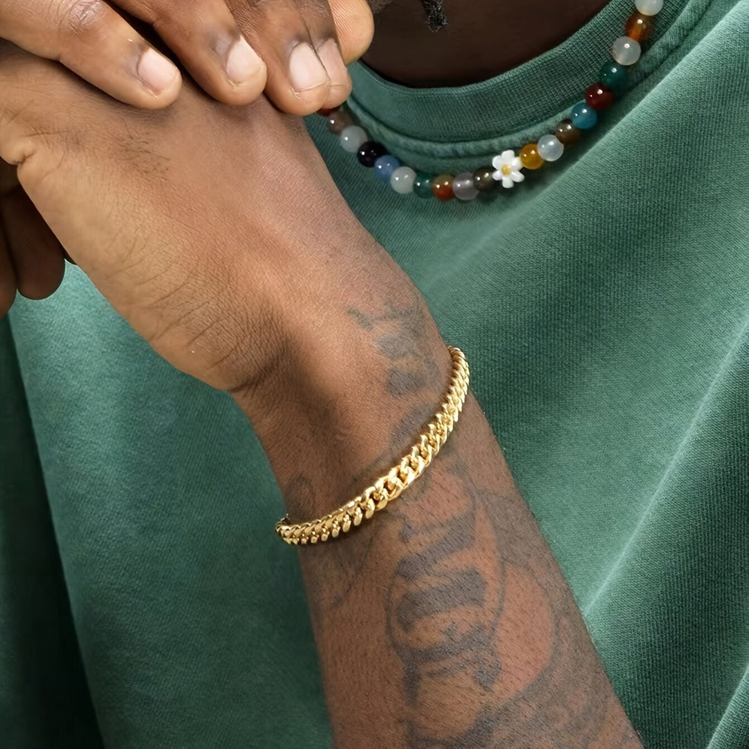 Herrenarmband | Gliederkette Design | Hiphop & Unplated | Edelstahl
