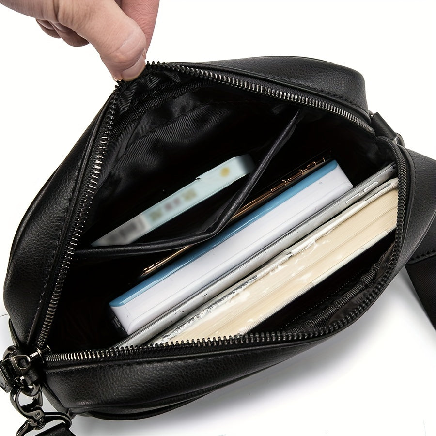 Herrentasche | Crossbody Square Design | Business & Casual | PU Leder - Verstellbarer Riemen