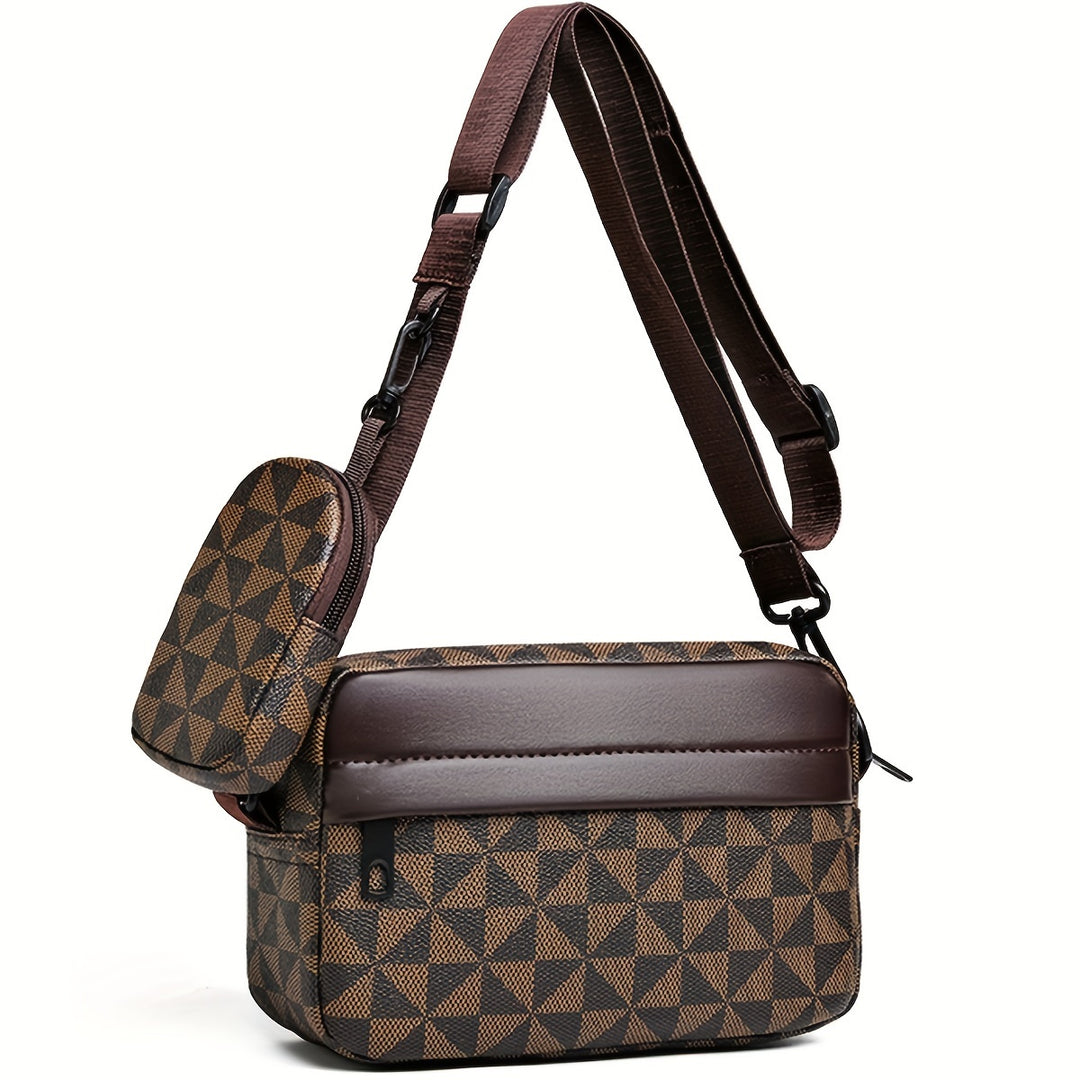 Herren-Kreuztasche | Lässiges Sling-Design mit Quaste | Kompakt & verstellbar | PU-Leder