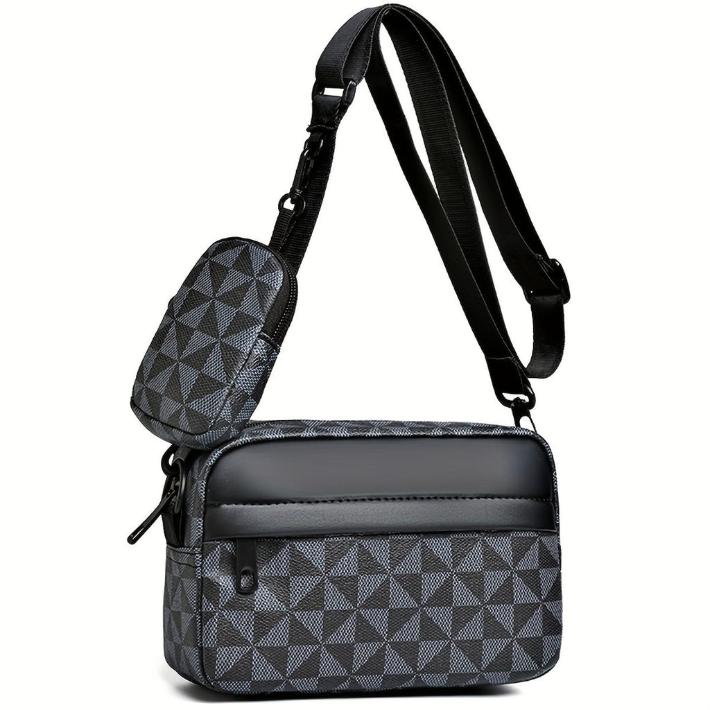 Herren-Kreuztasche | Lässiges Sling-Design mit Quaste | Kompakt & verstellbar | PU-Leder