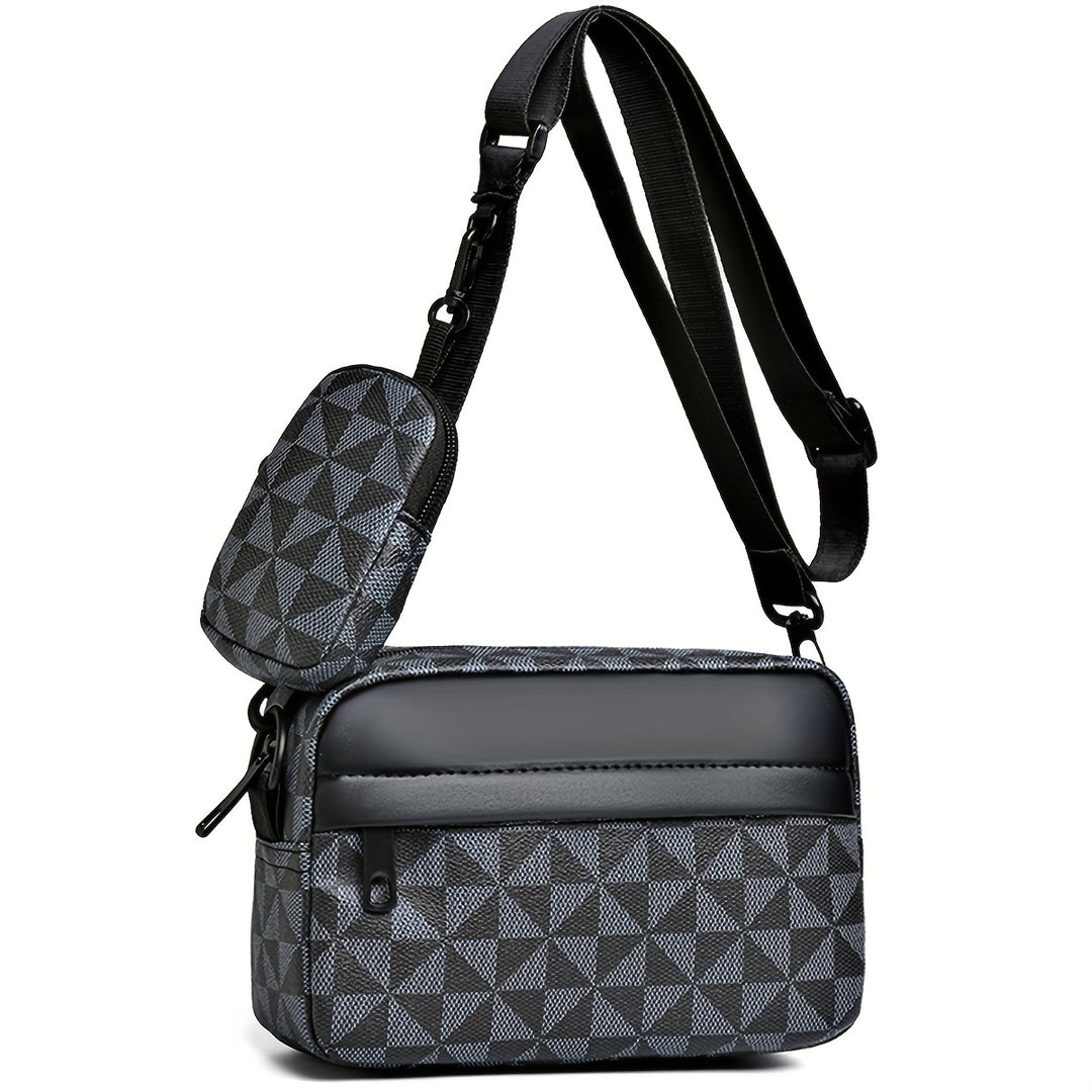 Herren-Kreuztasche | Lässiges Sling-Design mit Quaste | Kompakt & verstellbar | PU-Leder