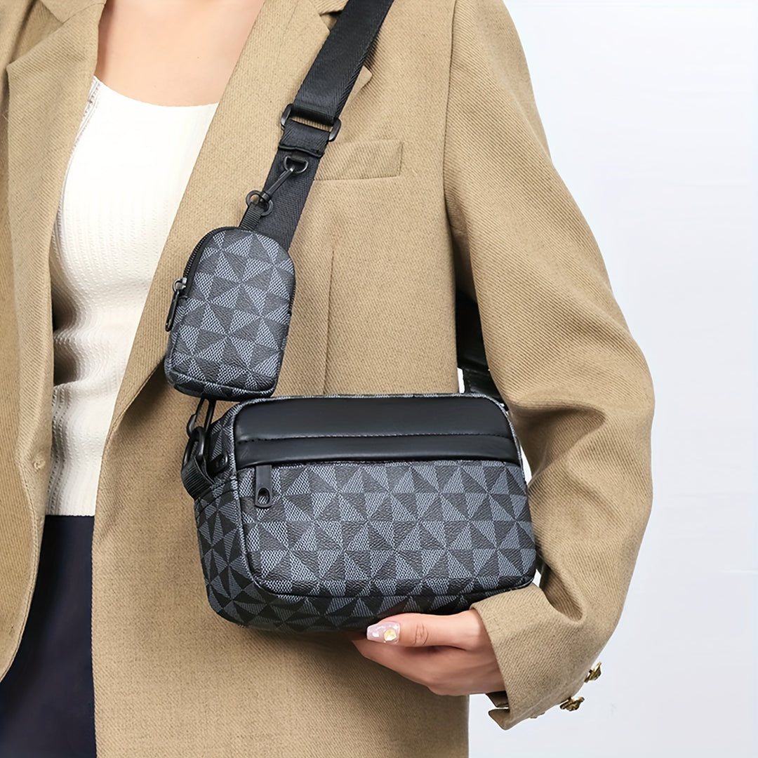 Herren-Kreuztasche | Lässiges Sling-Design mit Quaste | Kompakt & verstellbar | PU-Leder