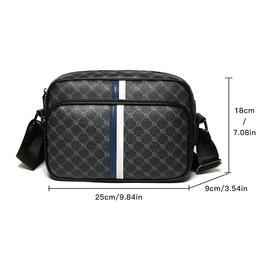 Umhängetasche für Männer | Kunstleder & Reißverschluss | Pendlerstil & Geschenkidee | Verstellbarer Riemen