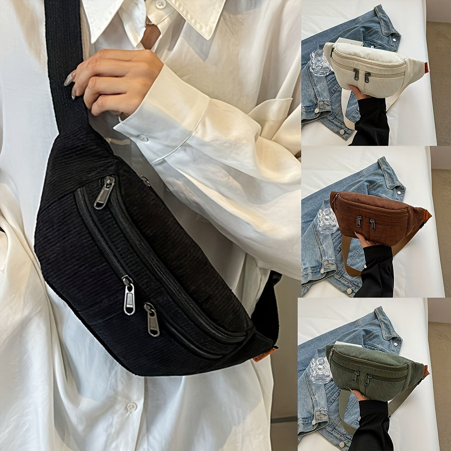 Herren-Gürteltasche & Crossbody-Tasche | Cord & verstellbarer Riemen | Sportlich & funktionell