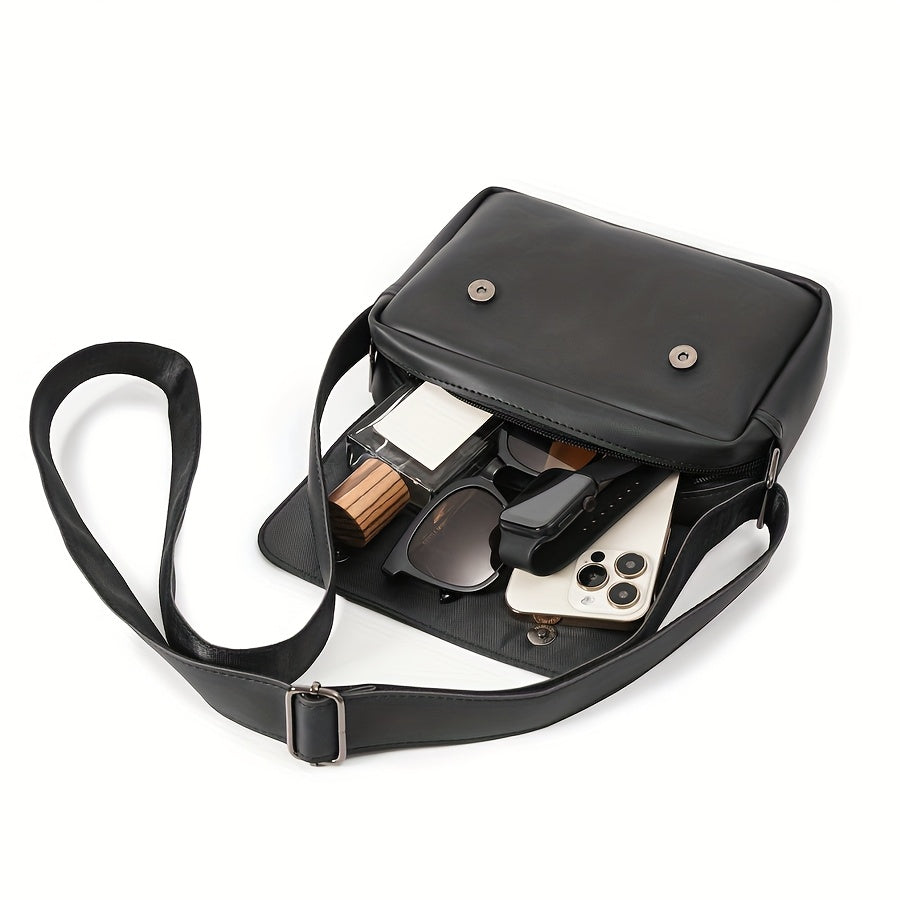 Herren-Umhängetasche | Minimalistisches Crossbody Design | Schwarz & Vielseitig | PU Leder