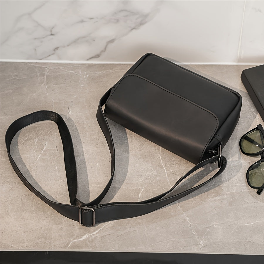 Herren-Umhängetasche | Minimalistisches Crossbody Design | Schwarz & Vielseitig | PU Leder