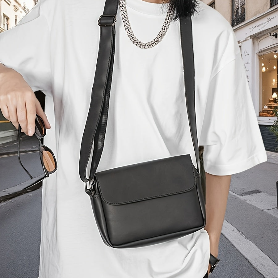 Herren-Umhängetasche | Minimalistisches Crossbody Design | Schwarz & Vielseitig | PU Leder