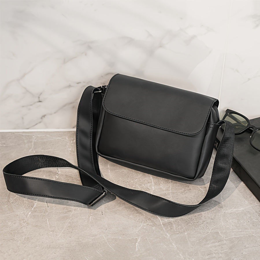 Herren-Umhängetasche | Minimalistisches Crossbody Design | Schwarz & Vielseitig | PU Leder