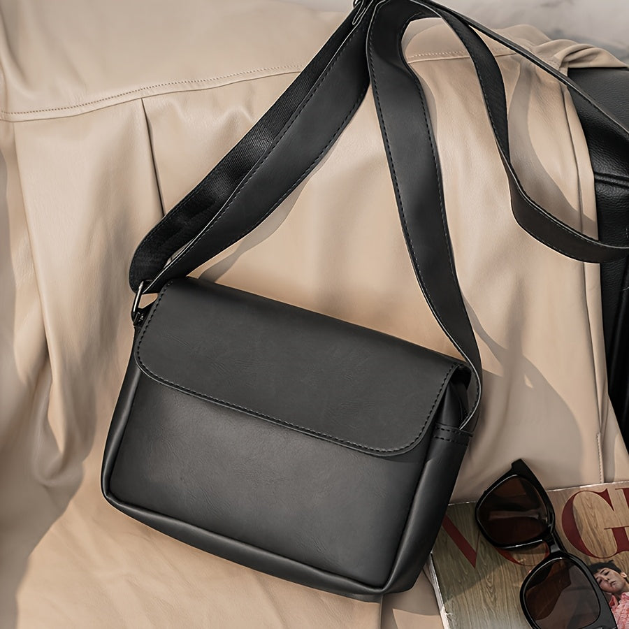 Herren-Umhängetasche | Minimalistisches Crossbody Design | Schwarz & Vielseitig | PU Leder