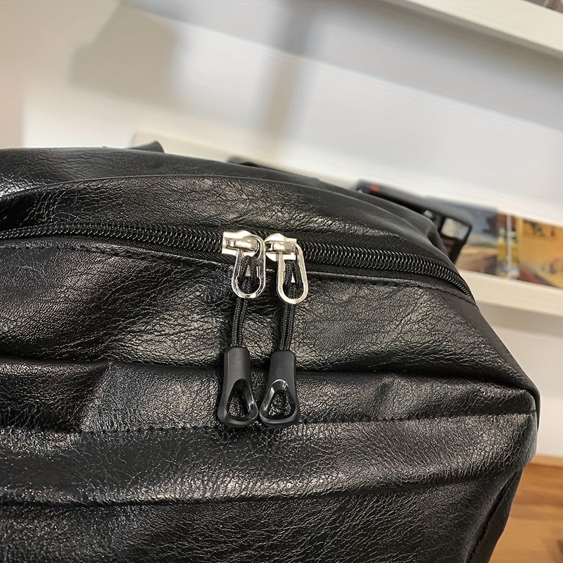 Herrenrucksack | Geräumige Laptoptasche & doppelter Schulterriemen | Lässig & funktional | Kunstleder