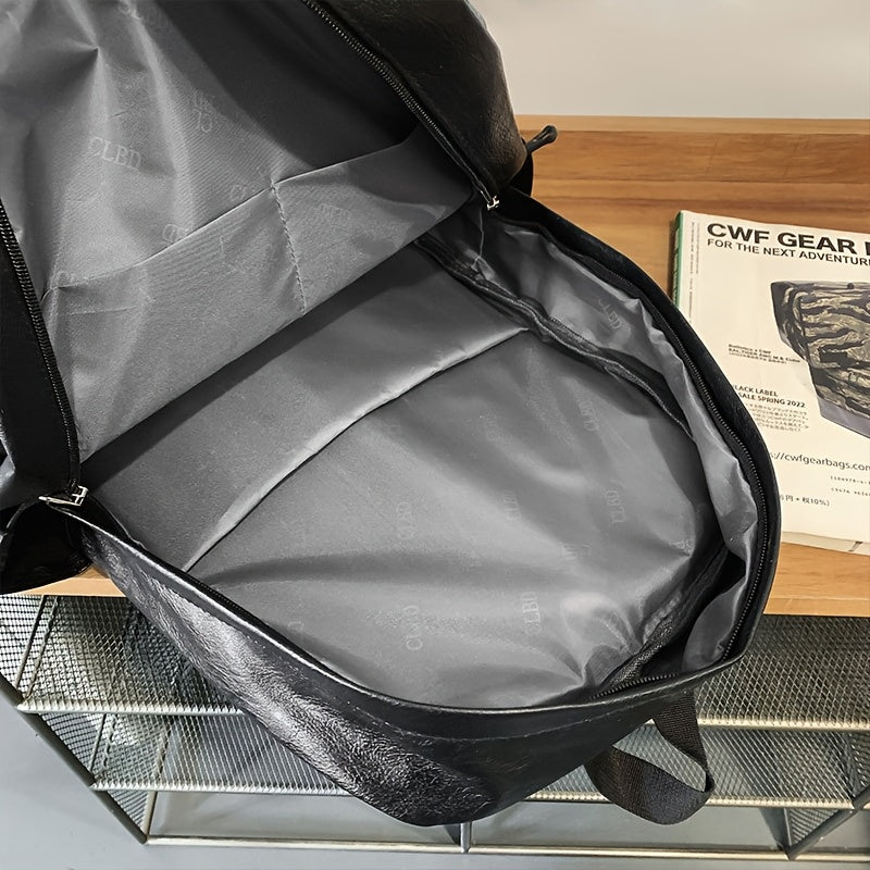 Herrenrucksack | Geräumige Laptoptasche & doppelter Schulterriemen | Lässig & funktional | Kunstleder