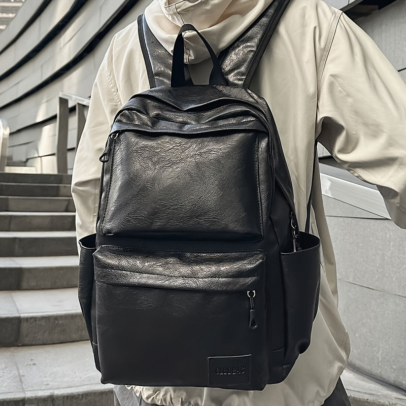 Herrenrucksack | Geräumige Laptoptasche & doppelter Schulterriemen | Lässig & funktional | Kunstleder