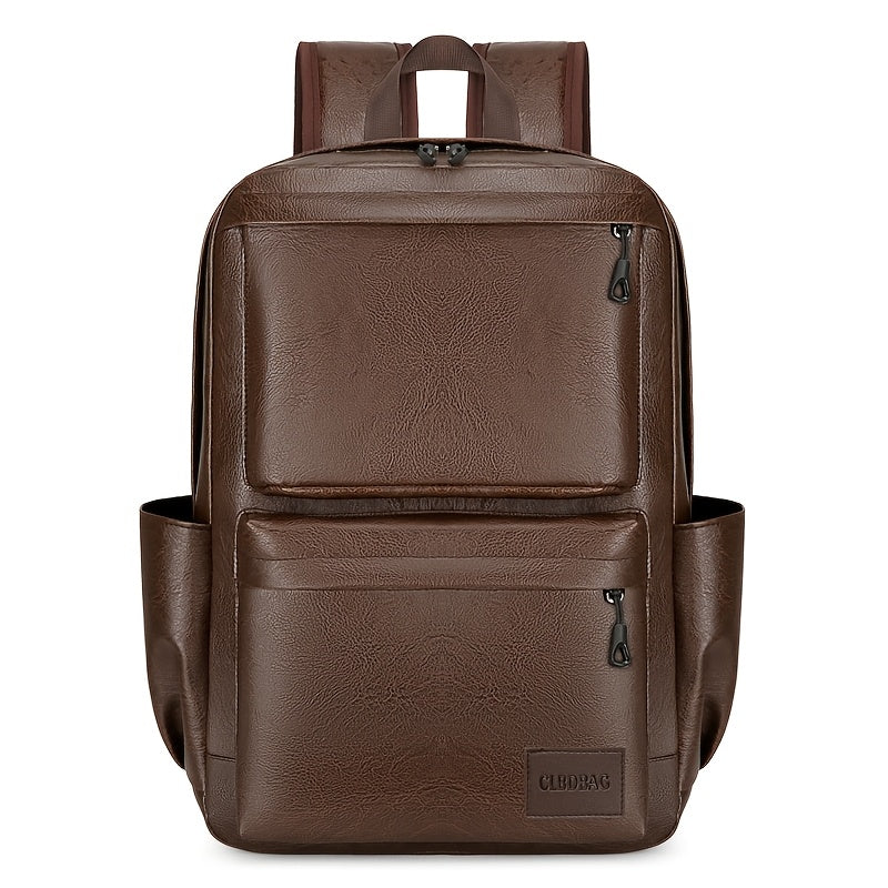 Herrenrucksack | Große Kapazität | Leichtgewicht & verstellbarer Riemen | PU mit Seidenfaden-Detail