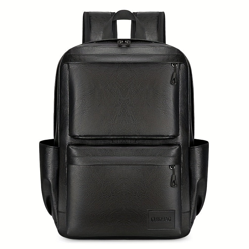 Herrenrucksack | Große Kapazität | Leichtgewicht & verstellbarer Riemen | PU mit Seidenfaden-Detail