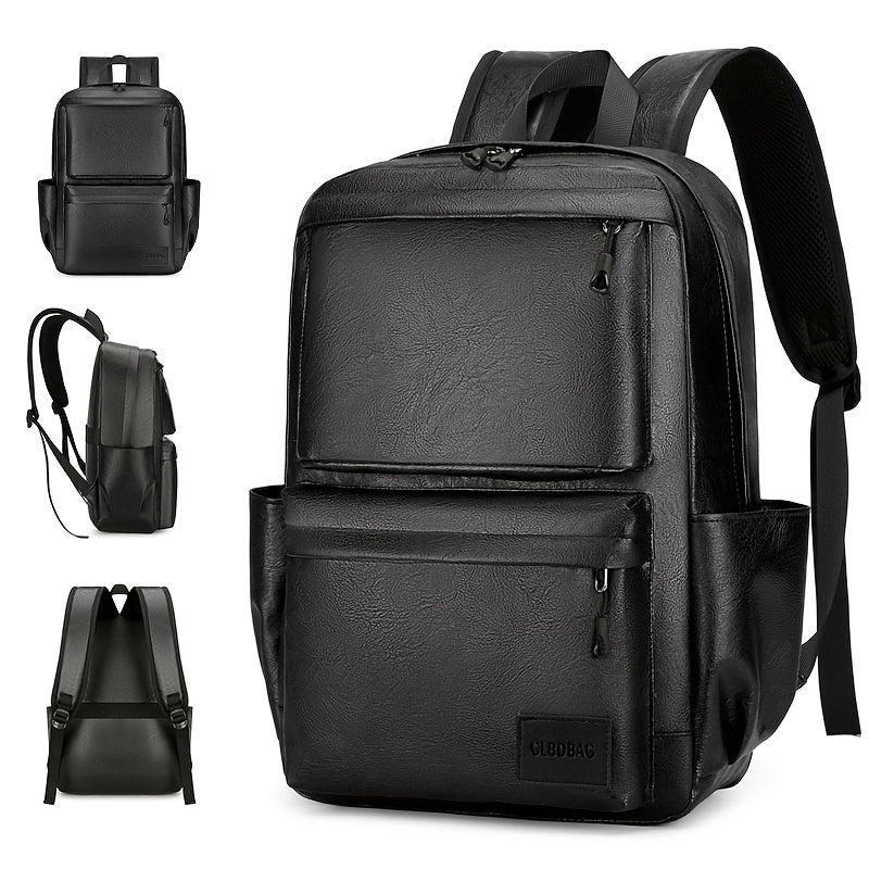 Herrenrucksack | Große Kapazität | Leichtgewicht & verstellbarer Riemen | PU mit Seidenfaden-Detail