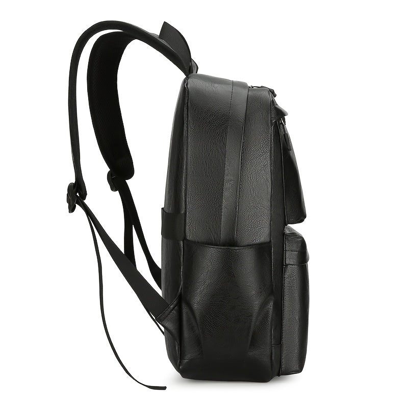 Herrenrucksack | Große Kapazität | Leichtgewicht & verstellbarer Riemen | PU mit Seidenfaden-Detail