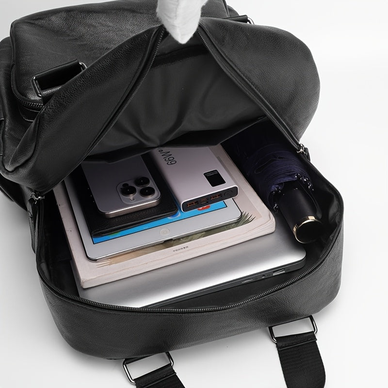 Herrenrucksack | Großes Fassungsvermögen | Mit Laptop-Tasche & mehreren Taschen | PU