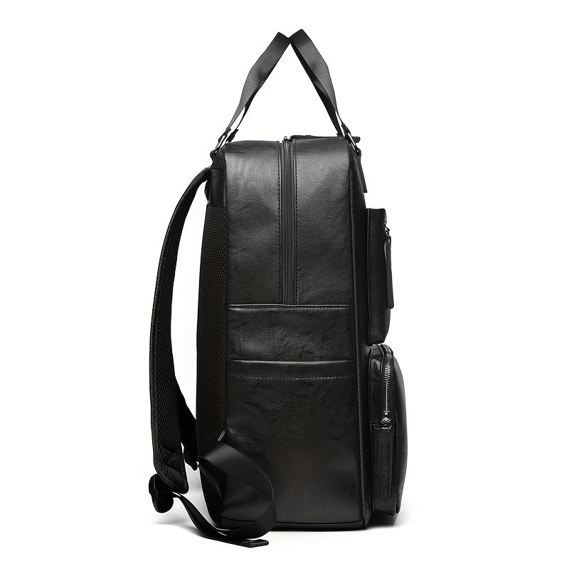 Herrenrucksack | Großes Fassungsvermögen | Mit Laptop-Tasche & mehreren Taschen | PU
