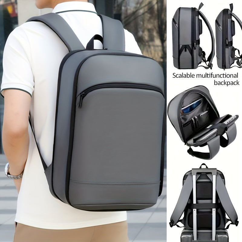 Herrenrucksack | erweiterbar & leicht | mehrere Taschen & Laptop-Fach | Kunstleder