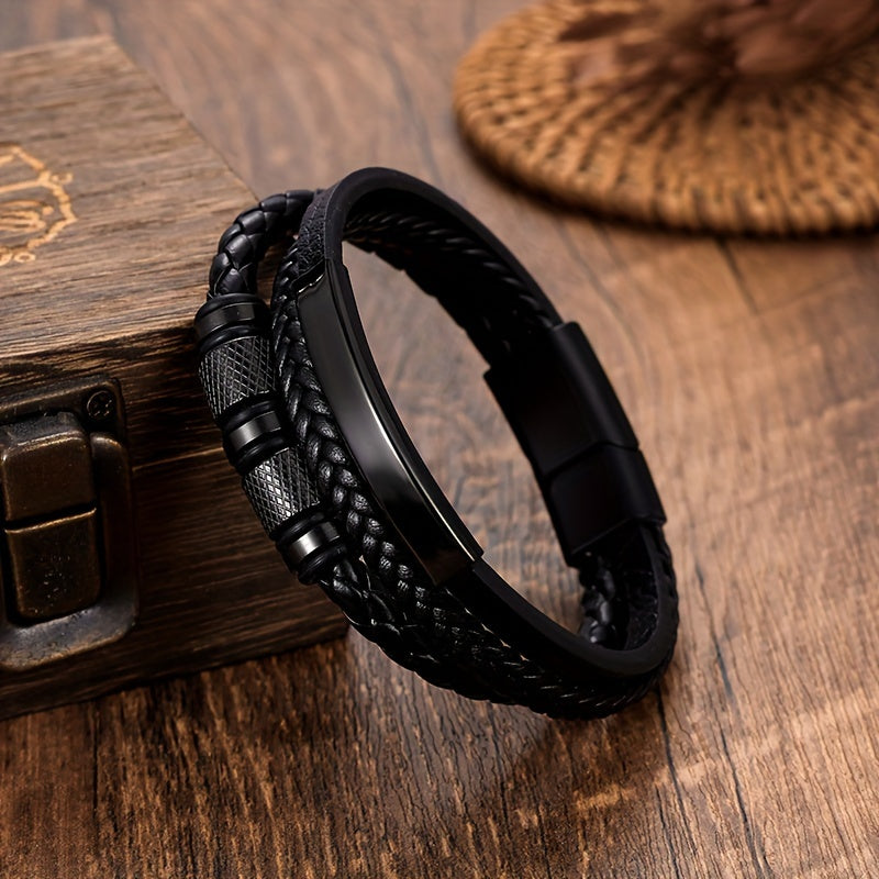 Herrenarmband | Geflochtenes Design | Magnetschließe | Edelstahl