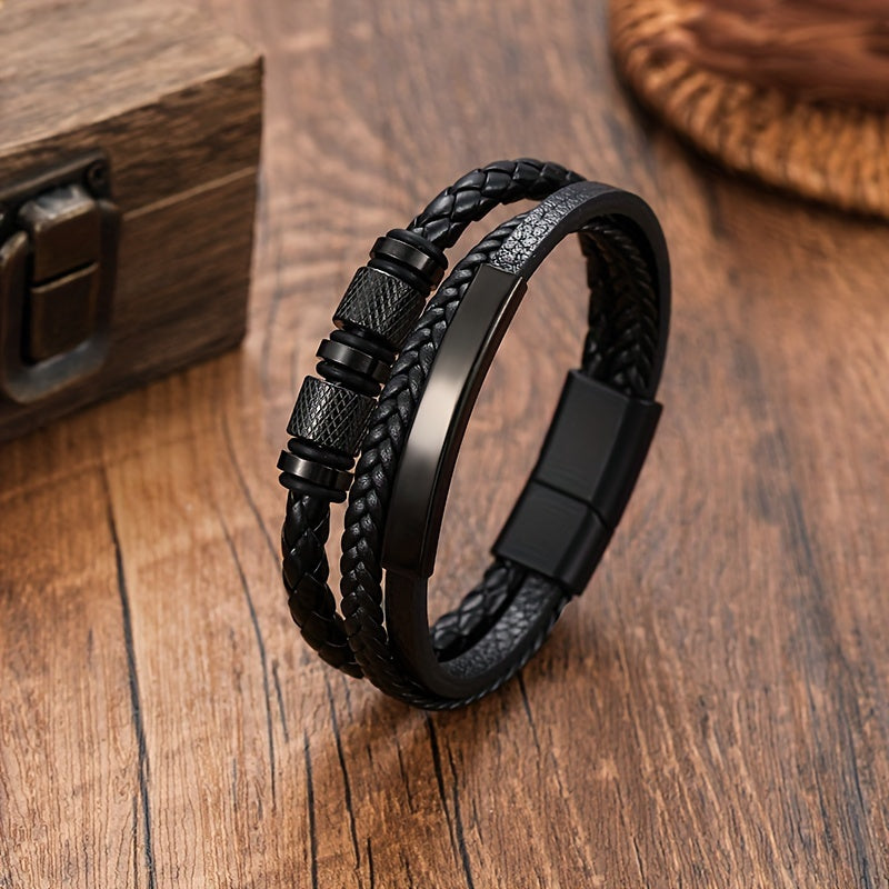 Herrenarmband | Geflochtenes Design | Magnetschließe | Edelstahl