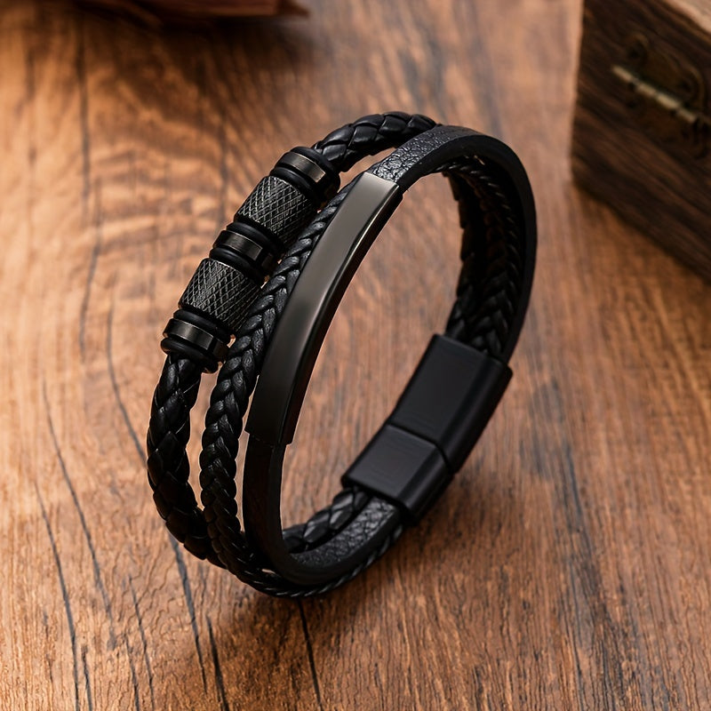 Herrenarmband | Geflochtenes Design | Magnetschließe | Edelstahl