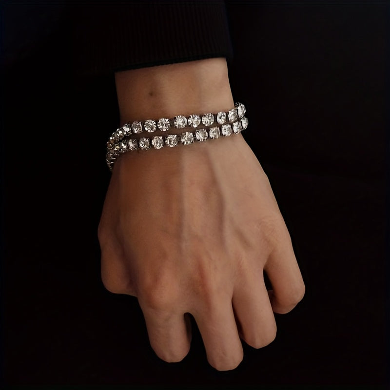 Herrenarmband | Zirkonia Steine | Hip Hop Style | Unisex Legierungsschmuck