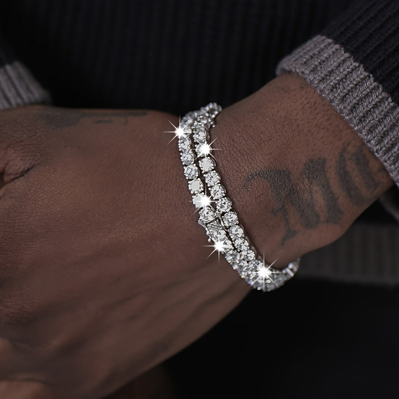 Herrenarmband | Zirkonia Steine | Hip Hop Style | Unisex Legierungsschmuck
