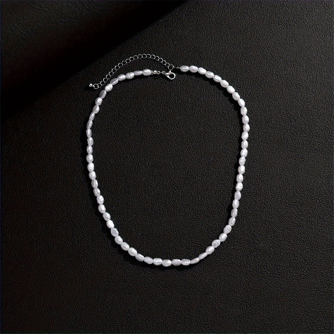 Herren-Halskette | Barockstil | Kunstperlen | Minimalistischer Schmuck