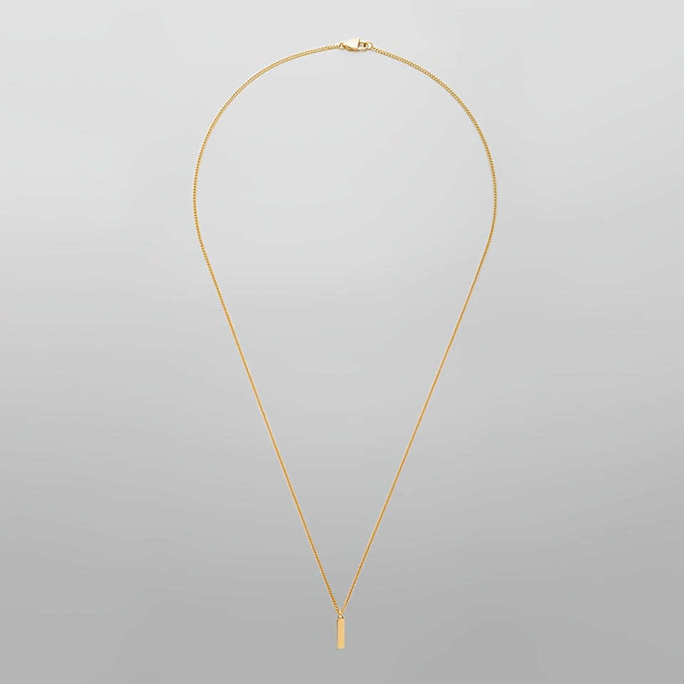 Herrenhalskette | Quadratischer Anhänger | Vergoldet & Edelstahl | Minimalistisch & Luxuriös