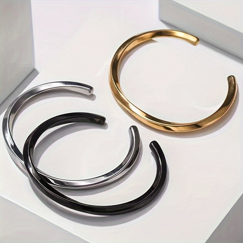 Herren Manschettenarmband | Minimalistisches Design | Edelstahl | Tägliches Accessoire