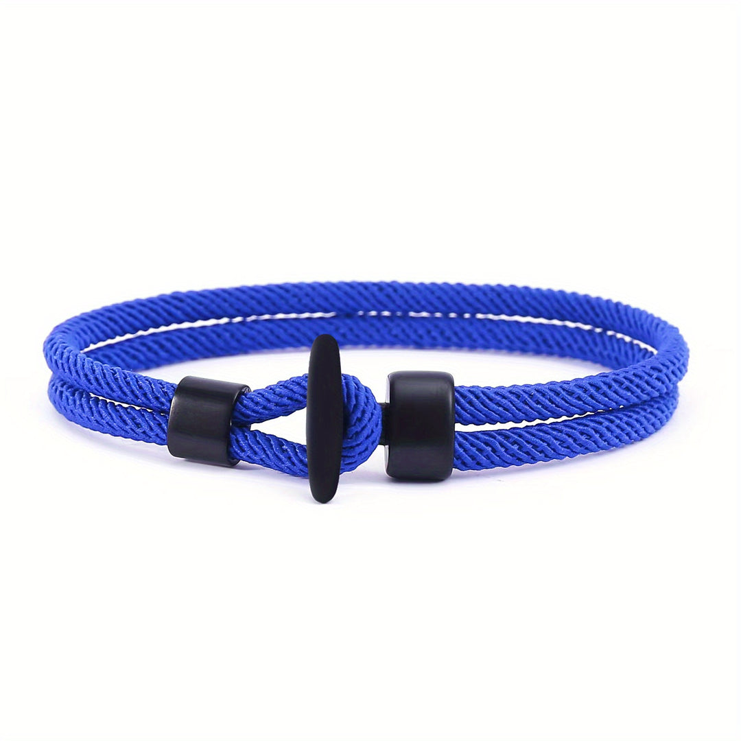 Herrenarmband | Geflochtenes Milanseil | Walfischschwanzschnalle | Boho Nautischer Stil