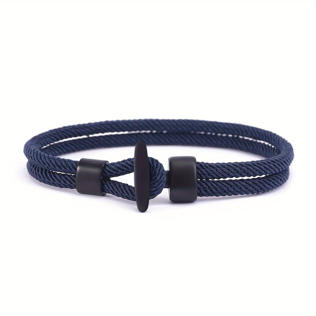 Herrenarmband | Geflochtenes Milanseil | Walfischschwanzschnalle | Boho Nautischer Stil
