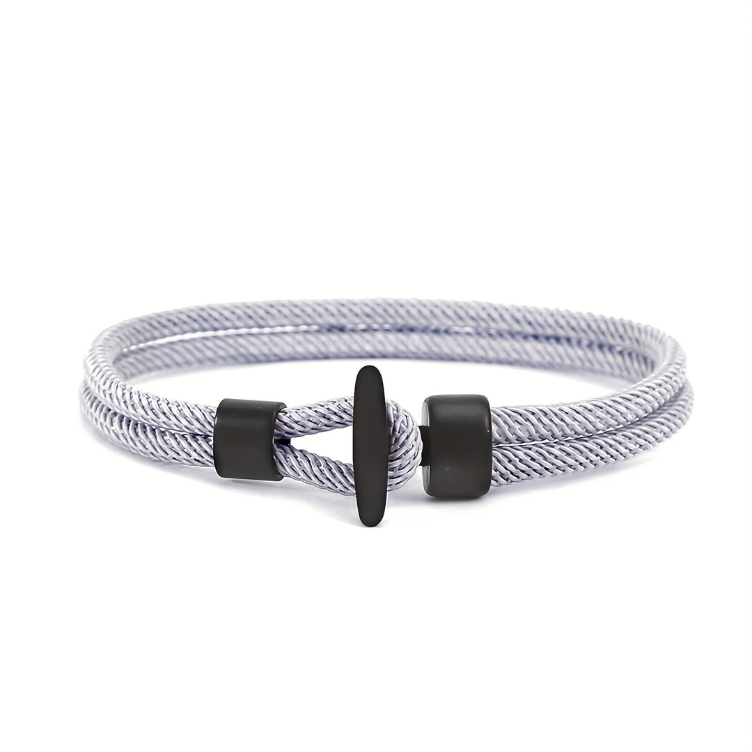 Herrenarmband | Geflochtenes Milanseil | Walfischschwanzschnalle | Boho Nautischer Stil