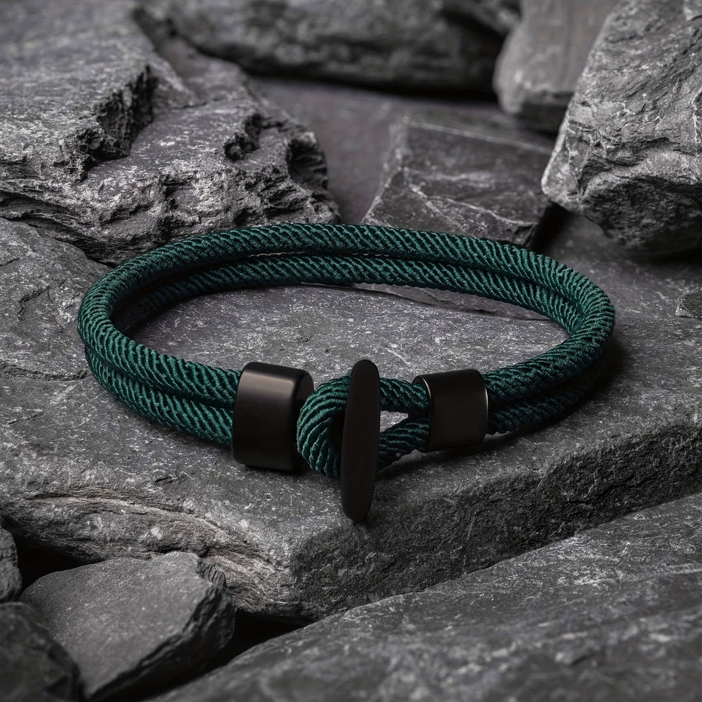 Herrenarmband | Geflochtenes Milanseil | Walfischschwanzschnalle | Boho Nautischer Stil