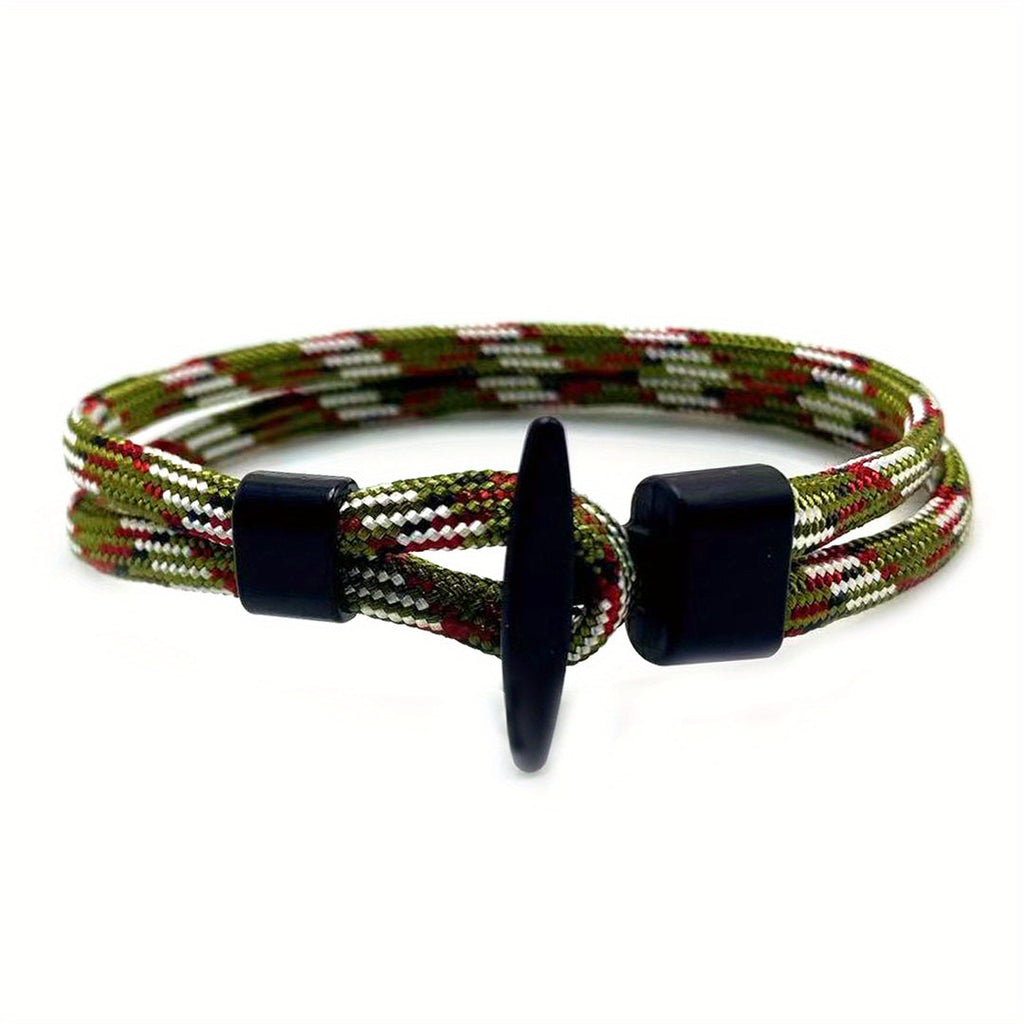 Herrenarmband | Geflochtenes Milanseil | Walfischschwanzschnalle | Boho Nautischer Stil