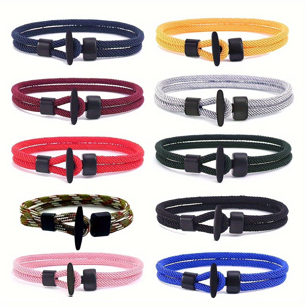 Herrenarmband | Geflochtenes Milanseil | Walfischschwanzschnalle | Boho Nautischer Stil