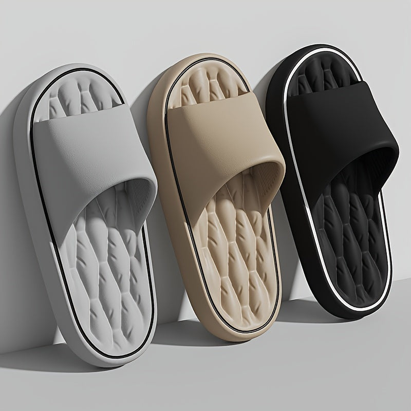 Herren Hausschuhe | Offene Zehe & Atmungsaktiv | Anti-Rutsch EVA | Solide Farbe Slip-On für den Innenbereich