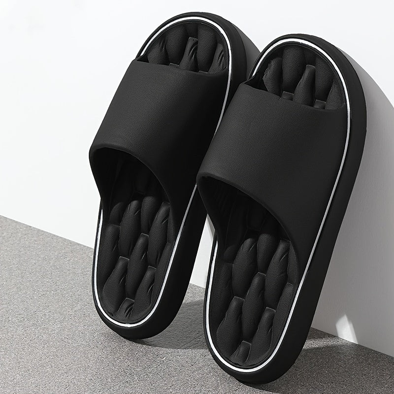 Herren Hausschuhe | Offene Zehe & Atmungsaktiv | Anti-Rutsch EVA | Solide Farbe Slip-On für den Innenbereich
