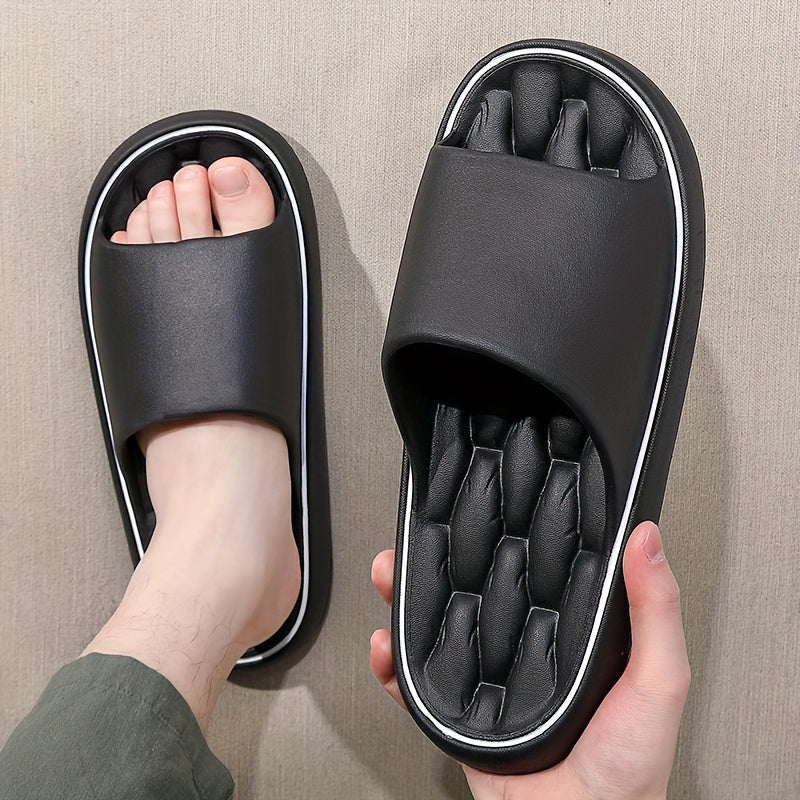 Herren Hausschuhe | Offene Zehe & Atmungsaktiv | Anti-Rutsch EVA | Solide Farbe Slip-On für den Innenbereich