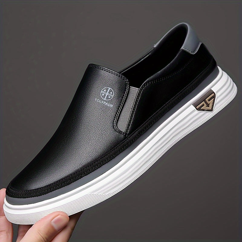 Herren Loafers | Slip-On & Ziernähte | Rutschfeste Gummisohle | Weiß mit braunen & goldenen Akzenten