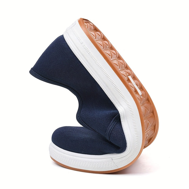 Herren-Sneakers | Blaue Slipper | Elastischer Seitenriemen & Slipper-Sohle | Atmungsaktiv & Bequem