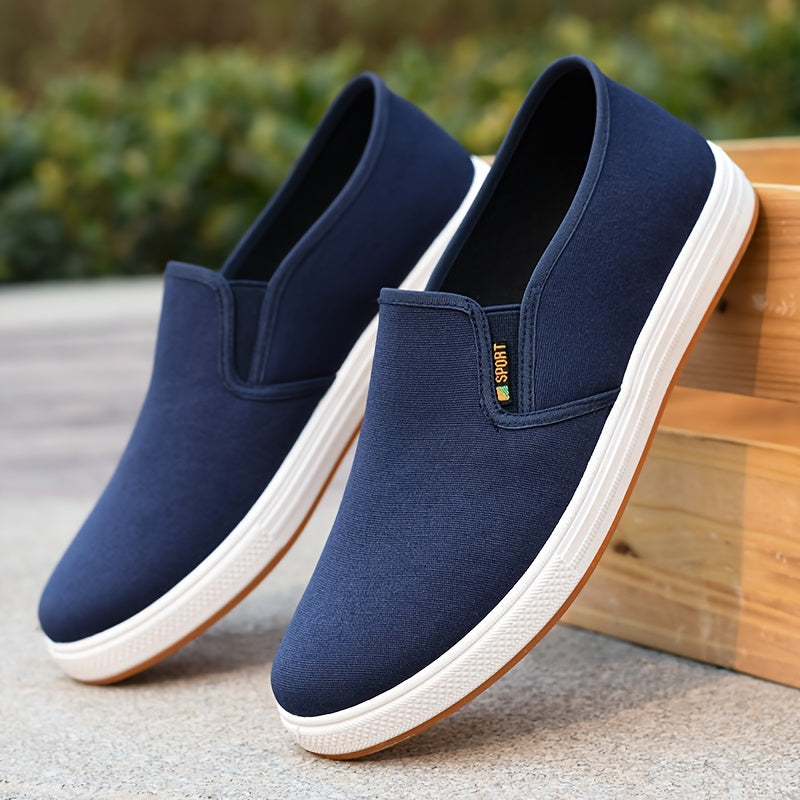 Herren-Sneakers | Blaue Slipper | Elastischer Seitenriemen & Slipper-Sohle | Atmungsaktiv & Bequem