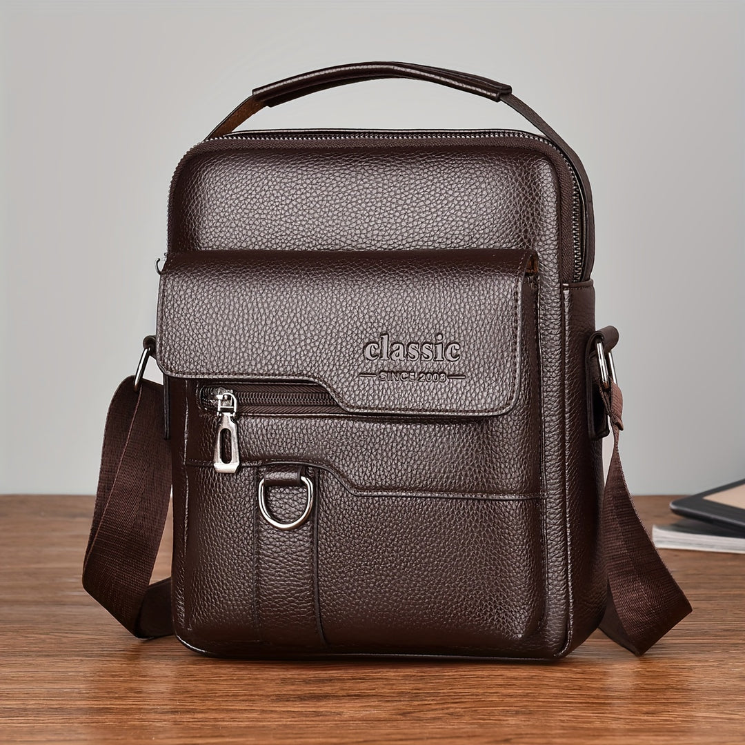 Herren-Umhängetasche | Vintage Messenger Style | Mehrere Fächer | Abnehmbarer Riemen