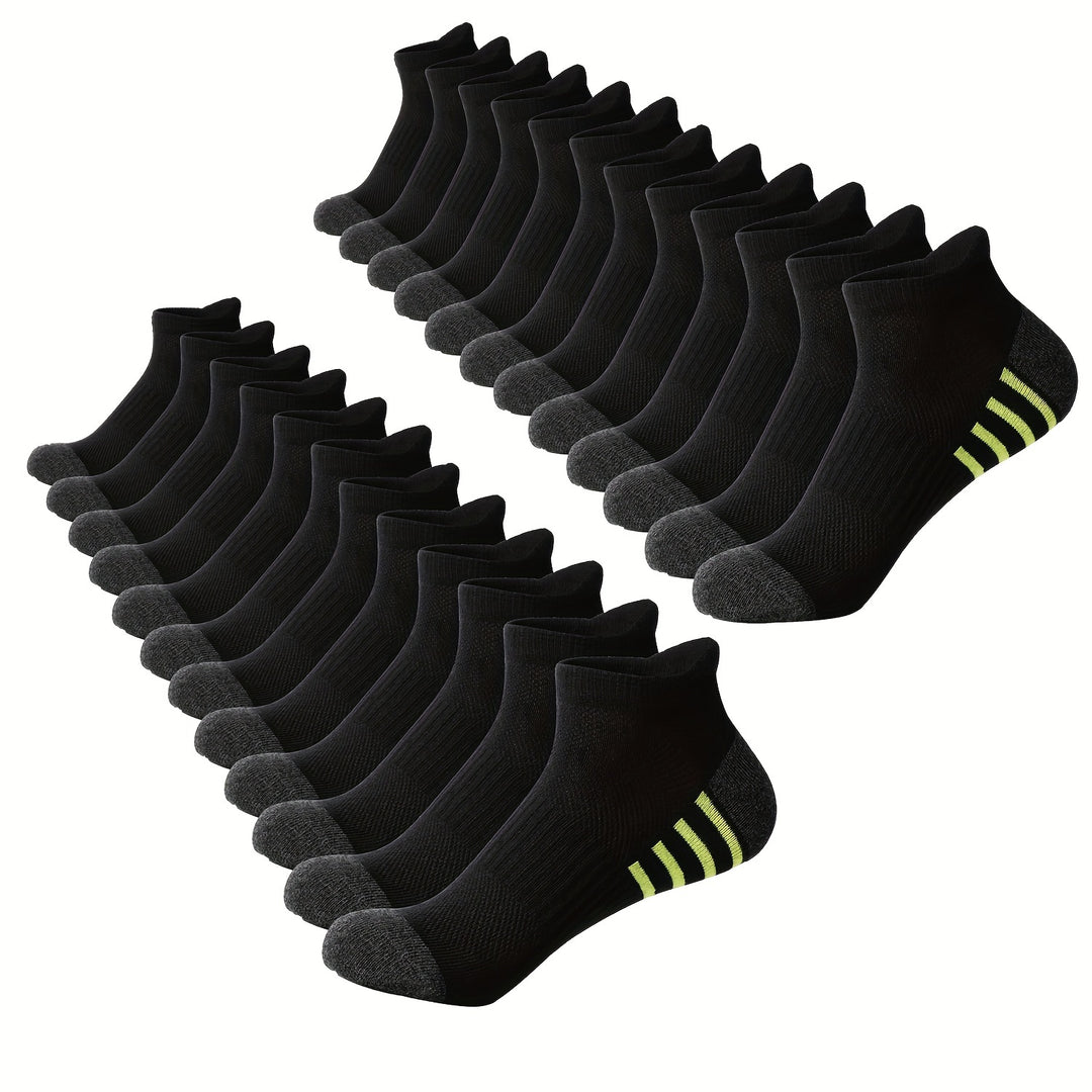 Herren-Sport-Socken | Atmungsaktiv & Komfortabel | Niedriges Modell | Gestreiftes Design